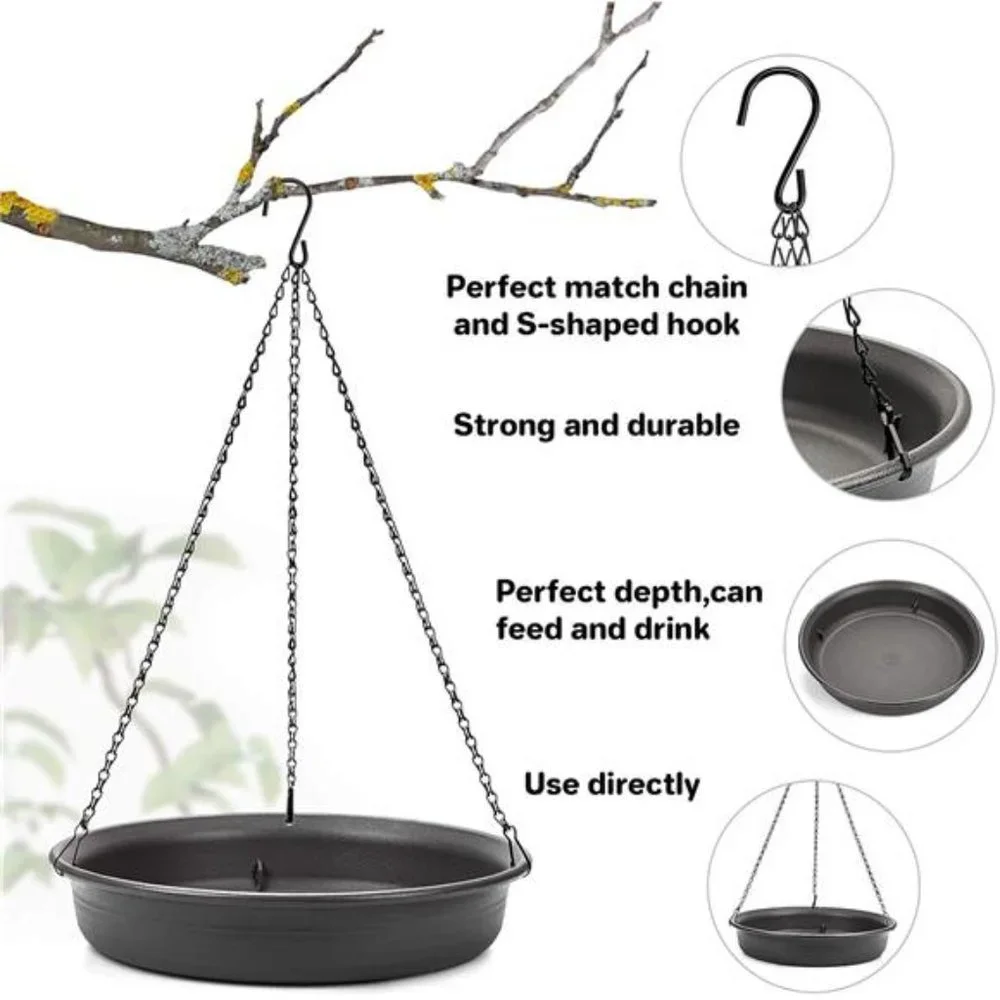 Hanging Bird Bath Hanging Bird-Feeder -Garden Bird Bat Bird Feeder Plate Hanging
